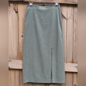 Sage Green Vintage Wrapper Midi Skirt